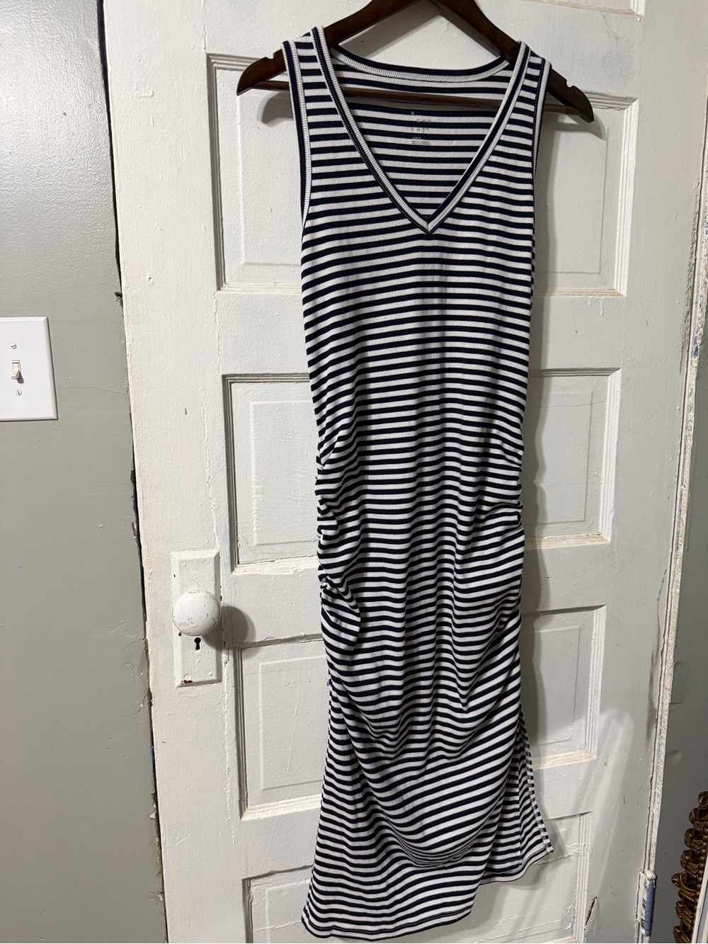 Target - A new day - Striped Ruched Maxi Dress in Blue & White Size Large